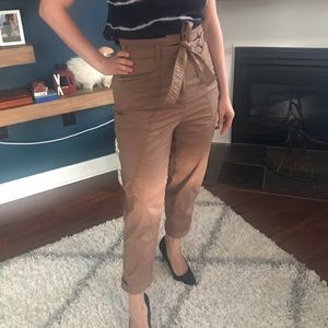 Anthropologie sz4 high waist bow tie belt pants